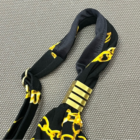 Trimshaper Swimsuit Tankini‎ 26W Black w/ Gold Chains Padded Old Money Mobwife - Picture 3 of 8